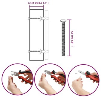 Handvatten 10 st 128 mm roestvrij staal zwart 9