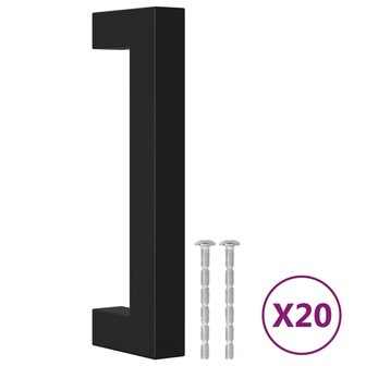 Handvatten 20 st 96 mm roestvrij staal zwart 2