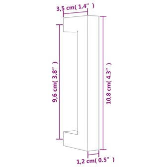 Handvatten 20 st 96 mm roestvrij staal zwart 8
