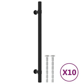 Handvatten 10 st 192 mm roestvrij staal zwart 2