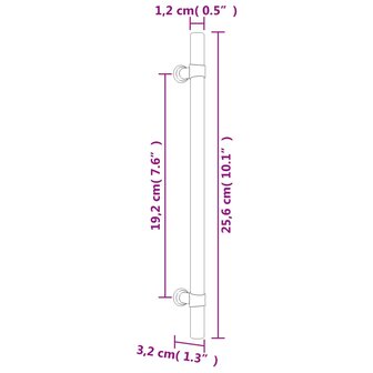 Handvatten 10 st 192 mm roestvrij staal zwart 8
