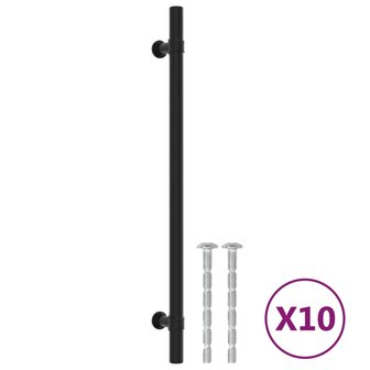 Handvatten 10 st 224 mm roestvrij staal zwart 2