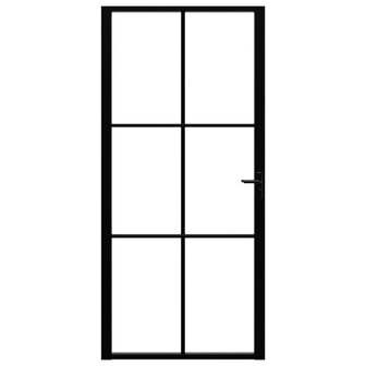 Binnendeur 93x201,5 cm ESG-glas en aluminium zwart 3