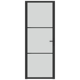 Binnendeur 76x201,5 cm matglas en aluminium zwart 3