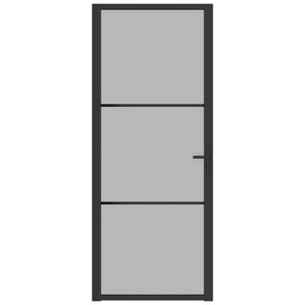 Binnendeur 83x201,5 cm matglas en aluminium zwart 3