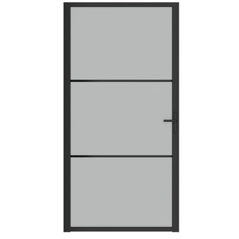 Binnendeur 102,5x201,5 cm matglas en aluminium zwart 3