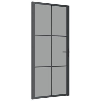 Binnendeur 93x201,5 cm ESG-glas en aluminium zwart 2