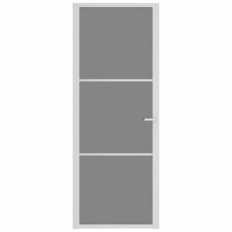 Binnendeur 76x201,5 cm ESG-glas en aluminium wit 3