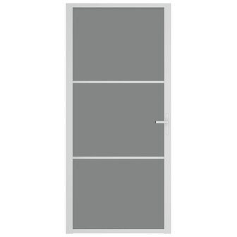 Binnendeur 93x201,5 cm ESG-glas en aluminium wit 3