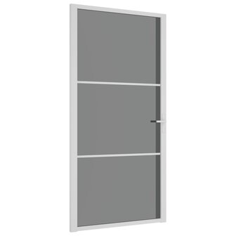 Binnendeur 102,5x201,5 cm ESG-glas en aluminium wit 2