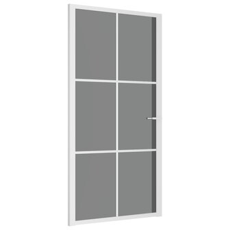 Binnendeur 102,5x201,5 cm ESG-glas en aluminium wit 2