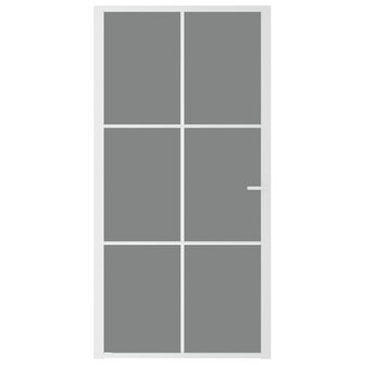Binnendeur 102,5x201,5 cm ESG-glas en aluminium wit 3