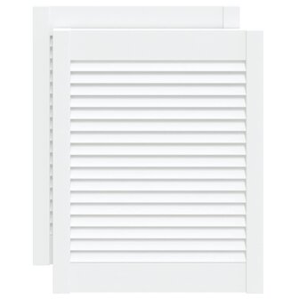 Kastdeuren met lamellen 2 st 61,5x49,4 cm grenenhout wit 2