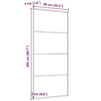 Schuifdeur 90x205 cm aluminium en ESG-glas zwart 5