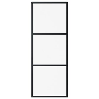 Schuifdeur 76x205 cm ESG-glas en aluminium zwart 2
