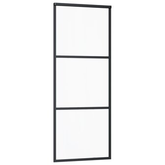 Schuifdeur 76x205 cm ESG-glas en aluminium zwart 3