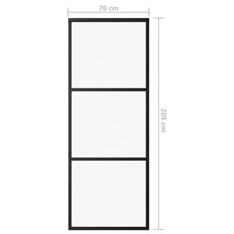 Schuifdeur 76x205 cm ESG-glas en aluminium zwart 5