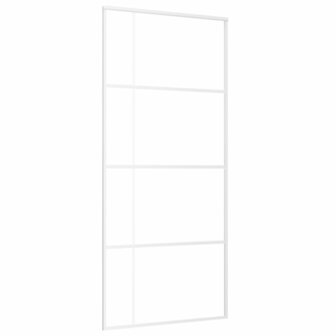 Schuifdeur 90x205 cm ESG-glas en aluminium wit 2