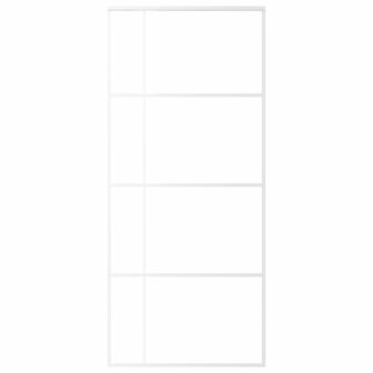 Schuifdeur 90x205 cm ESG-glas en aluminium wit 3