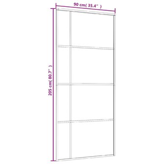 Schuifdeur 90x205 cm ESG-glas en aluminium wit 6
