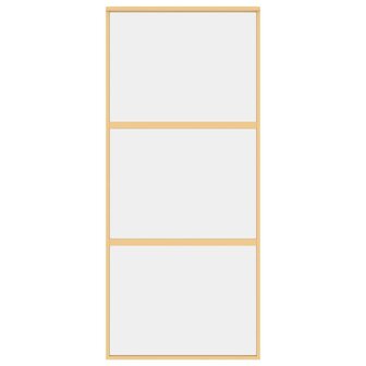 Schuifdeur 90x205 cm helder ESG-glas en aluminium goudkleurig 4