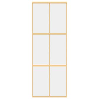 Schuifdeur 76x205 cm helder ESG-glas en aluminium goudkleurig 4