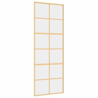 Schuifdeur 76x205 cm helder ESG-glas en aluminium goudkleurig 2