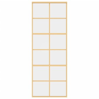 Schuifdeur 76x205 cm helder ESG-glas en aluminium goudkleurig 4