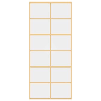Schuifdeur 90x205 cm helder ESG-glas en aluminium goudkleurig 4