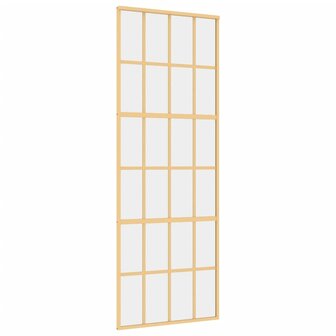 Schuifdeur 76x205 cm helder ESG-glas en aluminium goudkleurig 2