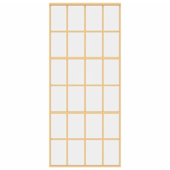 Schuifdeur 90x205 cm helder ESG-glas en aluminium goudkleurig 4
