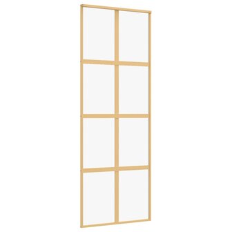 Schuifdeur 76x205 cm helder ESG-glas en aluminium goudkleurig 2