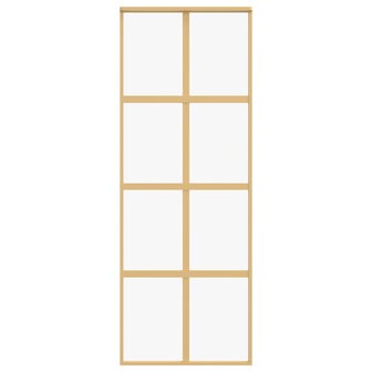 Schuifdeur 76x205 cm helder ESG-glas en aluminium goudkleurig 4