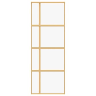 Schuifdeur 76x205 cm helder ESG-glas en aluminium goudkleurig 4