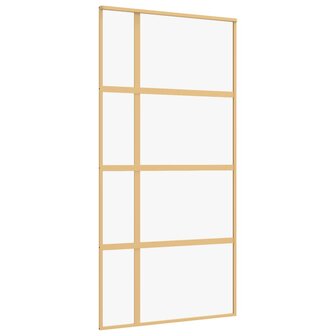 Schuifdeur 102,5x205 cm helder ESG-glas en aluminium goudkleur 2
