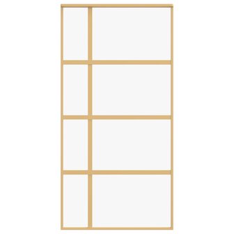 Schuifdeur 102,5x205 cm helder ESG-glas en aluminium goudkleur 4