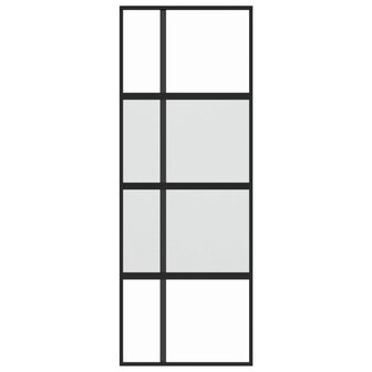Schuifdeur 76x205 cm gehard glas en aluminium zwart 3