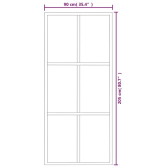 Schuifdeur met beslag 90x205 cm aluminium en ESG-glas 10