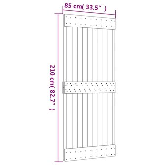 Schuifdeur met beslag 85x210 cm massief grenenhout 11