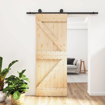 Schuifdeur met beslag 70x210 cm massief grenenhout 1