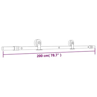 Schuifdeur met beslag 70x210 cm massief grenenhout 12