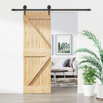 Schuifdeur met beslag 70x210 cm massief grenenhout 1
