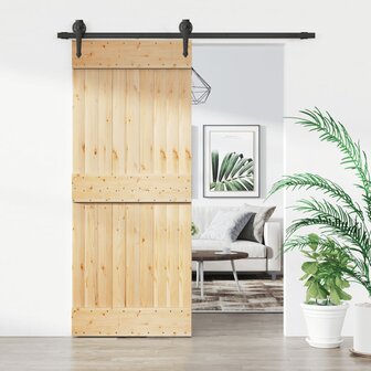 Schuifdeur met beslag 85x210 cm massief grenenhout 1