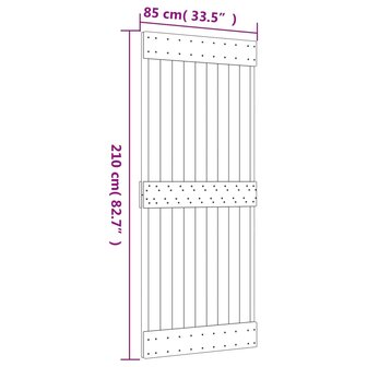 Schuifdeur met beslag 85x210 cm massief grenenhout 11