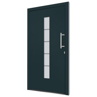 Voordeur 100x210 cm aluminium en PVC antraciet 3