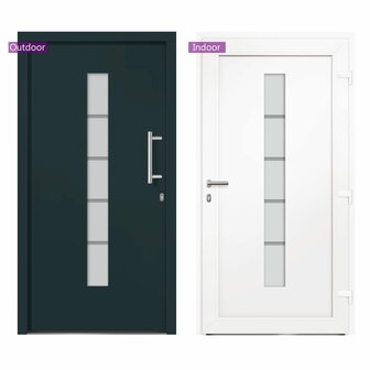 Voordeur 100x210 cm aluminium en PVC antraciet 7