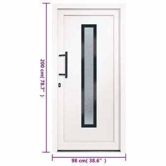Voordeur 98x200 cm PVC wit 11