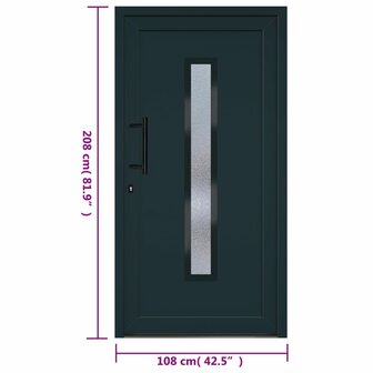 Voordeur 108x208 cm PVC antracietkleurig 11