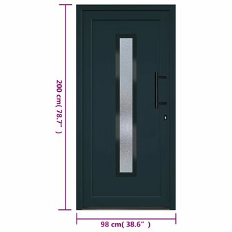 Voordeur 98x200 cm PVC antracietkleurig 11