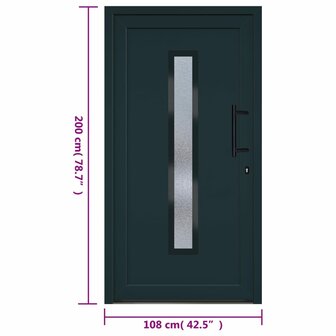 Voordeur 108x200 cm PVC antracietkleurig 11